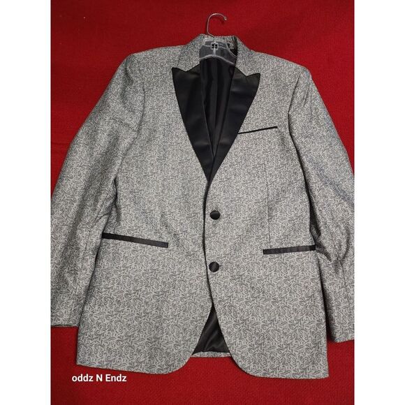 Kenneth Cole Men Awareness Satin Black Tuxedo Blazer Jacket Coat 40R Lapel Patte - Picture 1 of 15